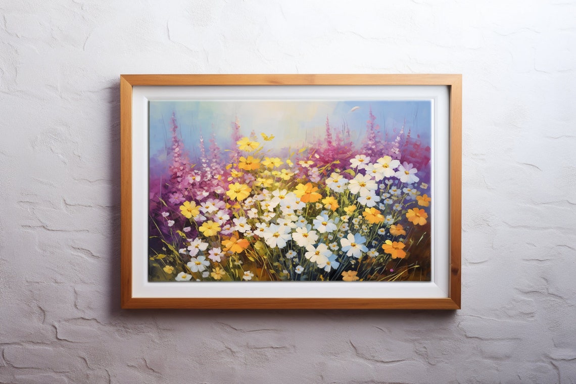 Colorful Wildflower Garden Bloom Impressionist Floral Poster - Image 2