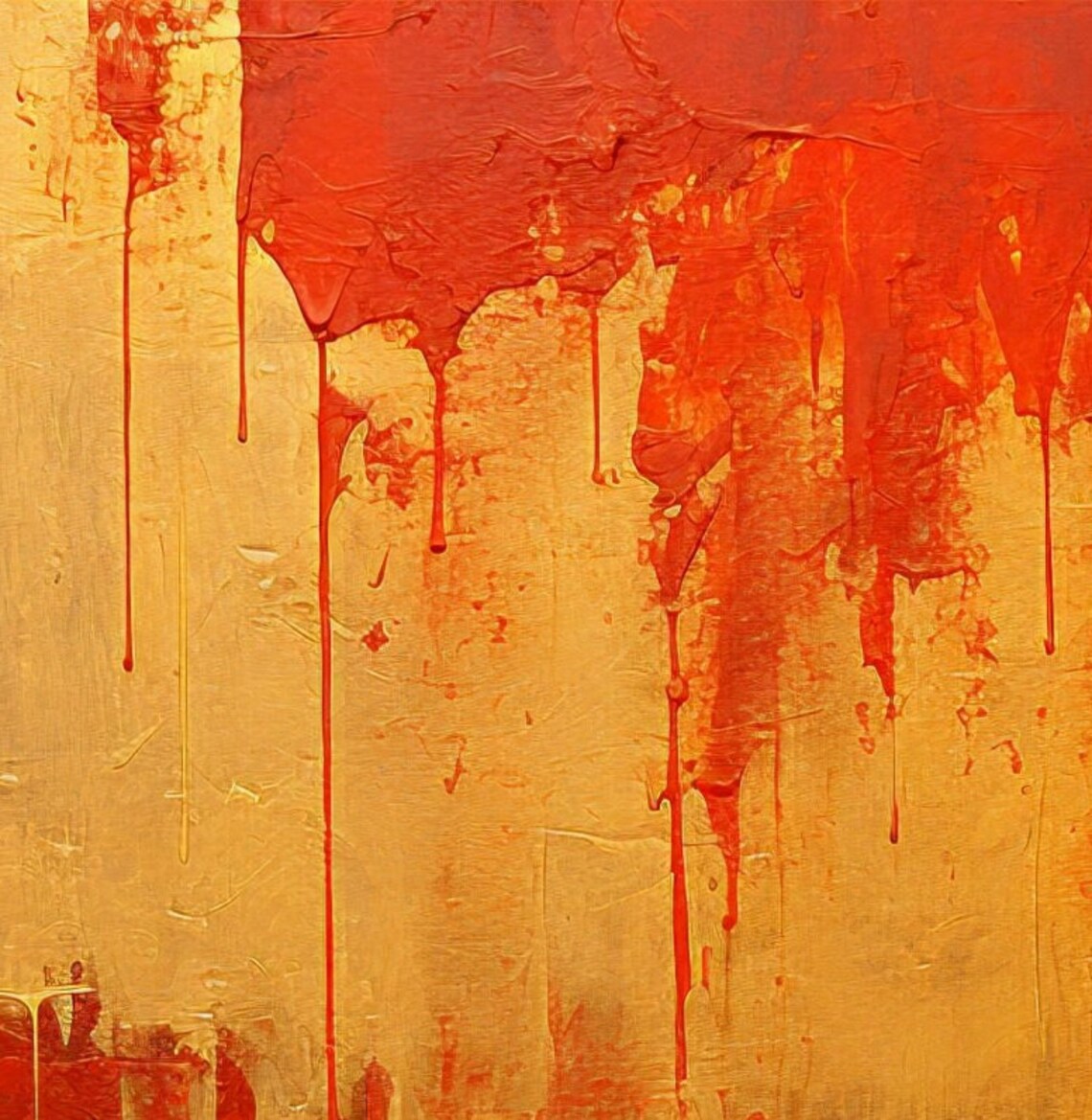 Red Orange Painted Textured Harmony Pattern - Image 2
