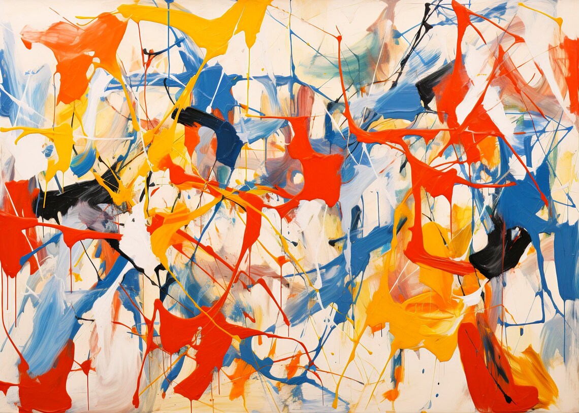 Abstract Expressionist Splatter Art, Riopelle Inspired - Image 3