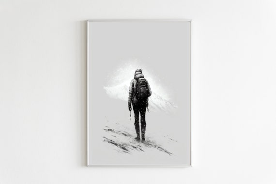 Ski Wall Art Print Winter Hiking Gift Neutral Wall Art Decor Mountain Wall Decor Snowboard Print Printable Gift