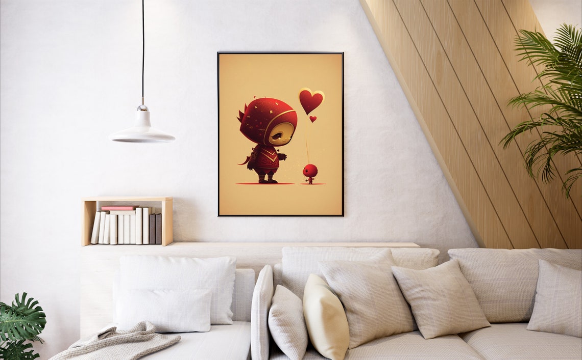 Red Knight Heart Balloon Tiny Companion Valentine Sweet Poster - Image 3
