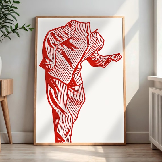 Abstract Line Art Figure In Suit, Minimalist Office