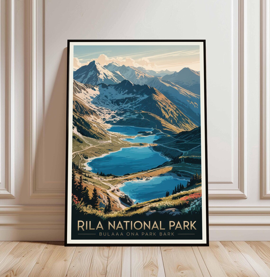 Rila National Park Bulgaria Alpine Lakes Mountain Travel Poster