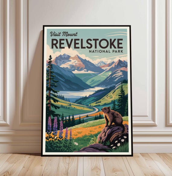Mount Revelstoke National Park Travel Poster Canada Custom Print