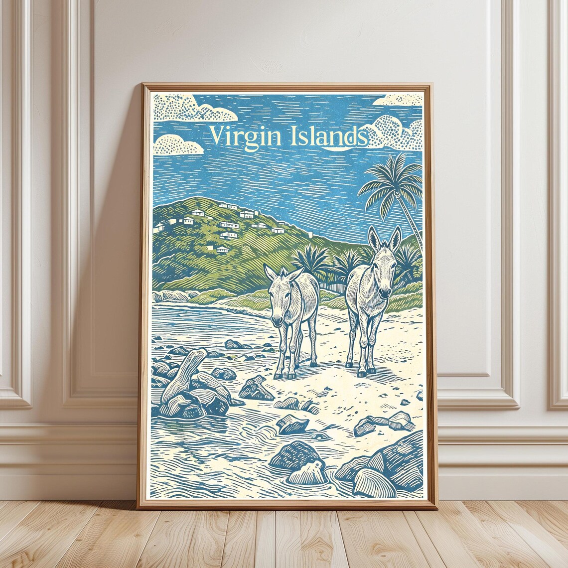Virgin Islands Travel Poster, Vintage Style