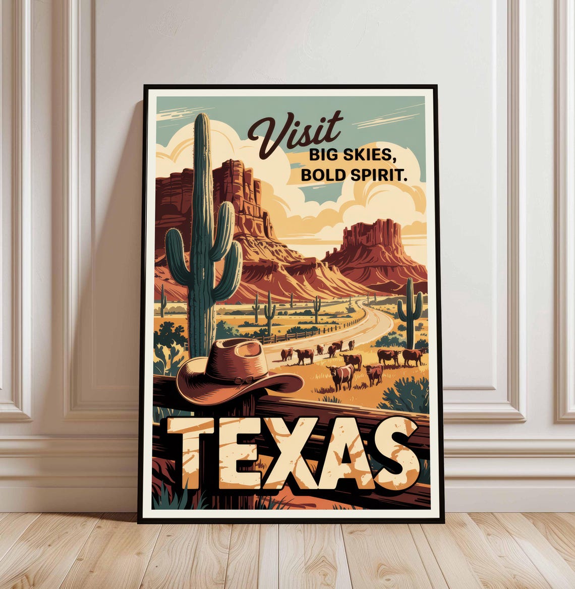 Texas Travel Poster, Desert Landscape