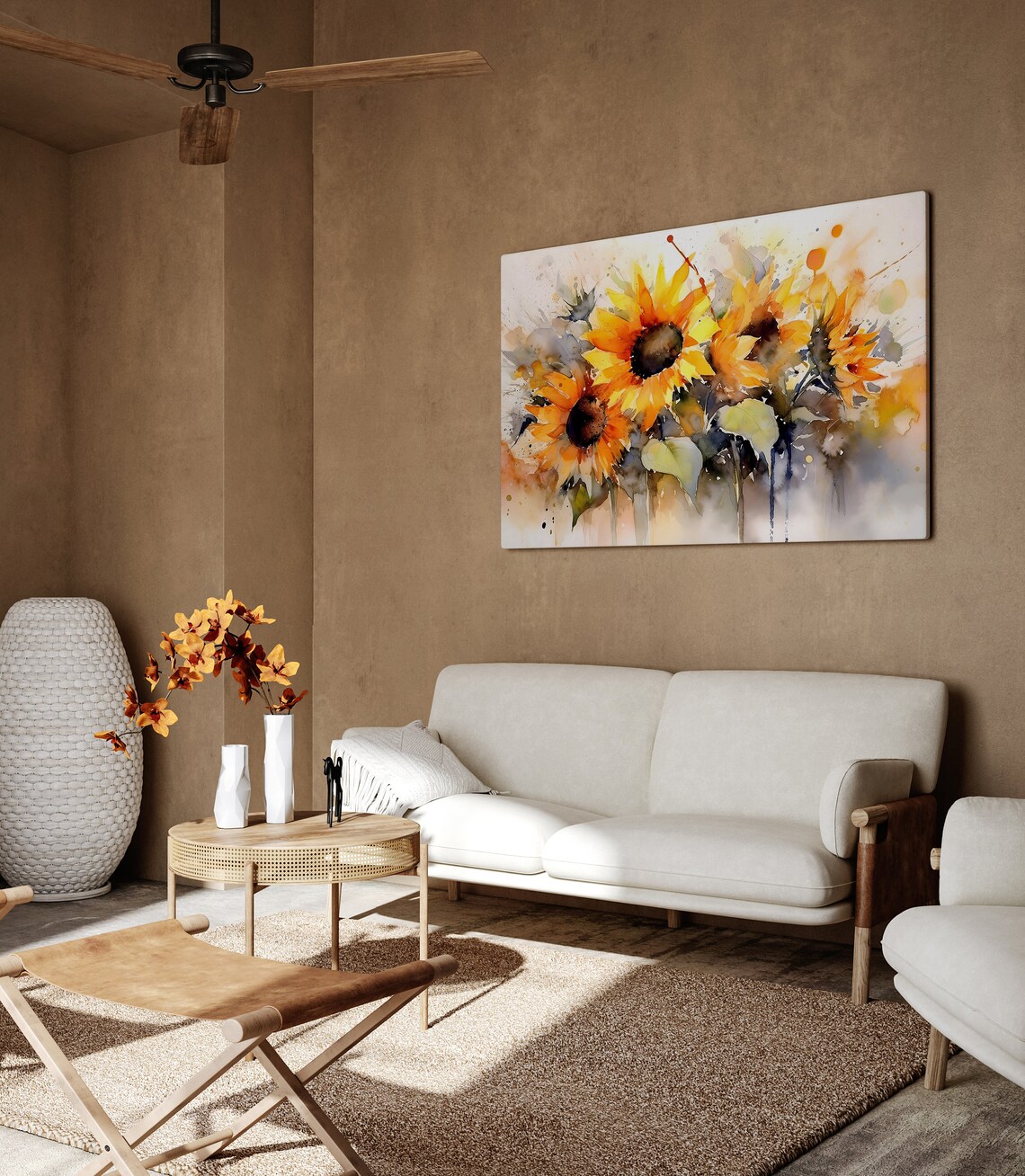 Watercolor Sunflowers Art Print, Floral Decor - Image 3