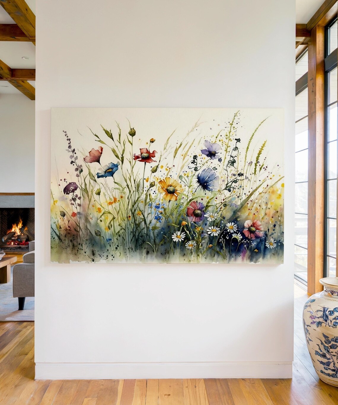 Watercolor Wildflower Flowers Art Print, Floral Decor