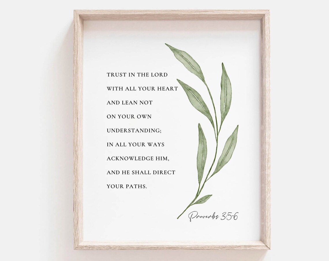 Trust In The Lord Scripture Botanical Art Print
