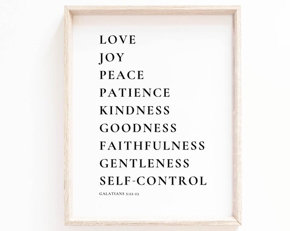 Fruit Of The Spirit Love Joy Peace Galatians 5:22-23 Virtues Poster