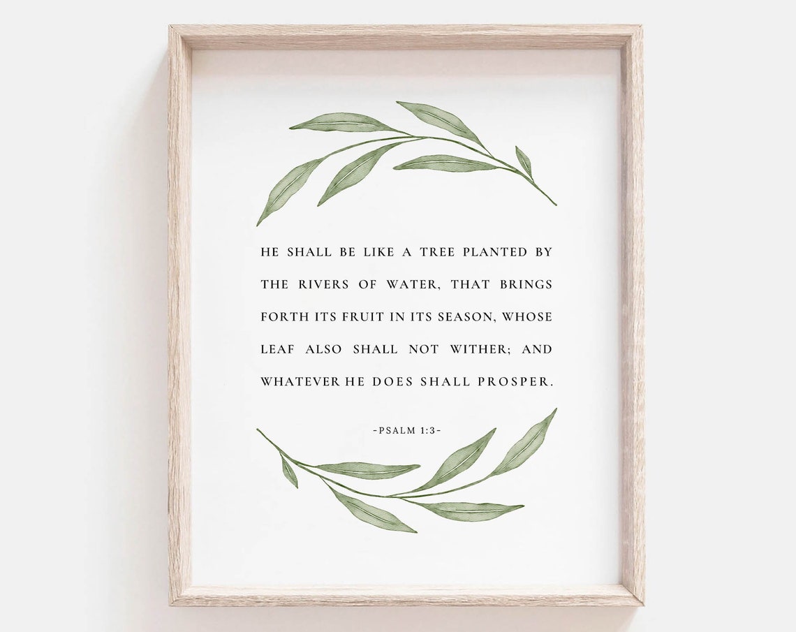 Psalm 13 Watercolor Botanical Bible Verse Art Print - Image 2
