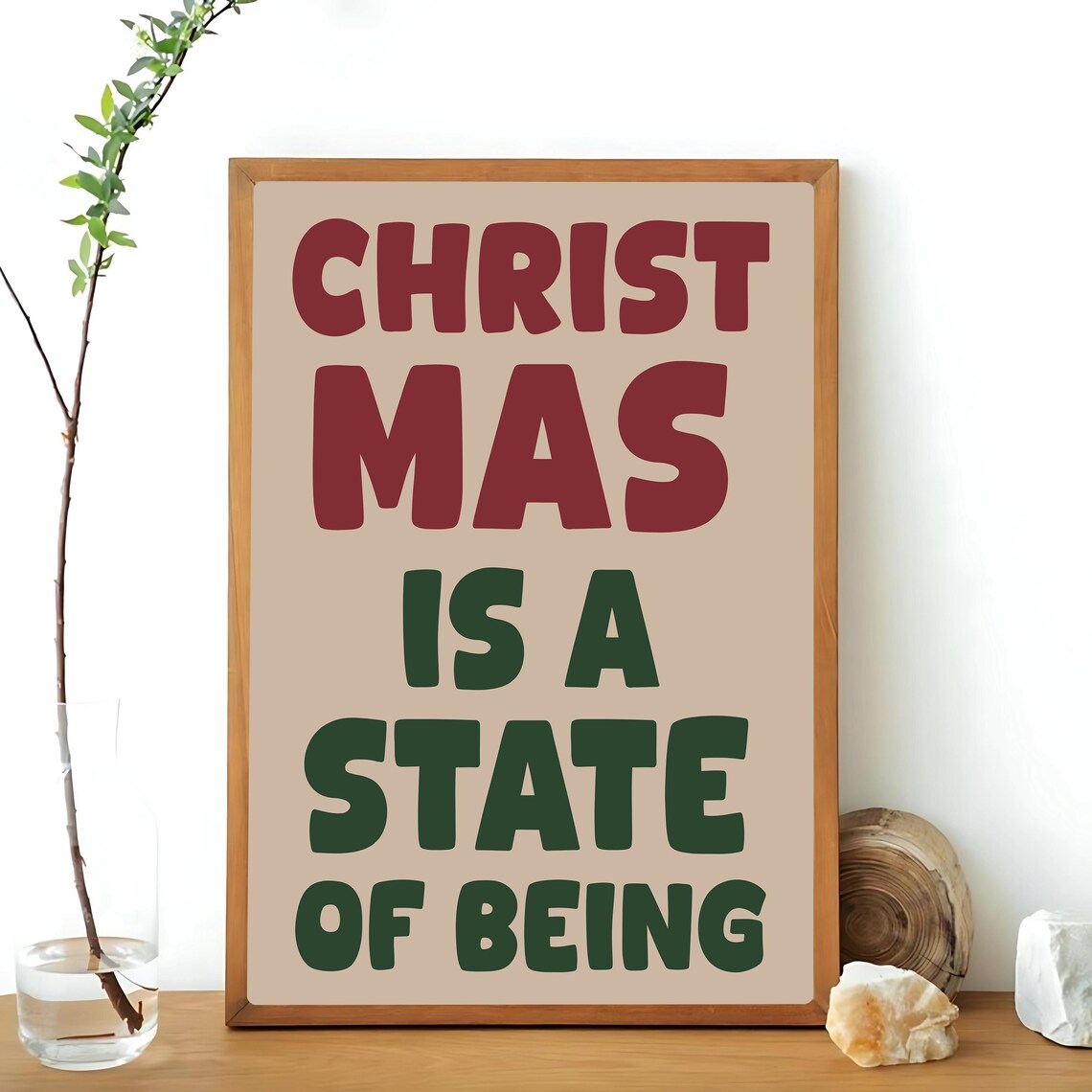 Merry Christmas Quote, Minimalist Winter Poster - Image 3