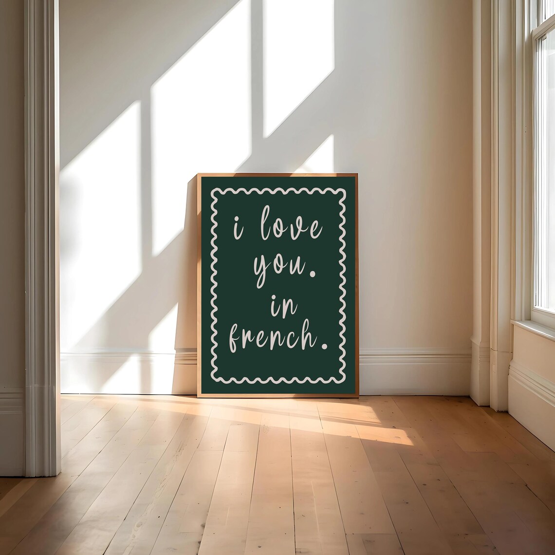 I Love You In French, Romantic Quote Poster - Image 4