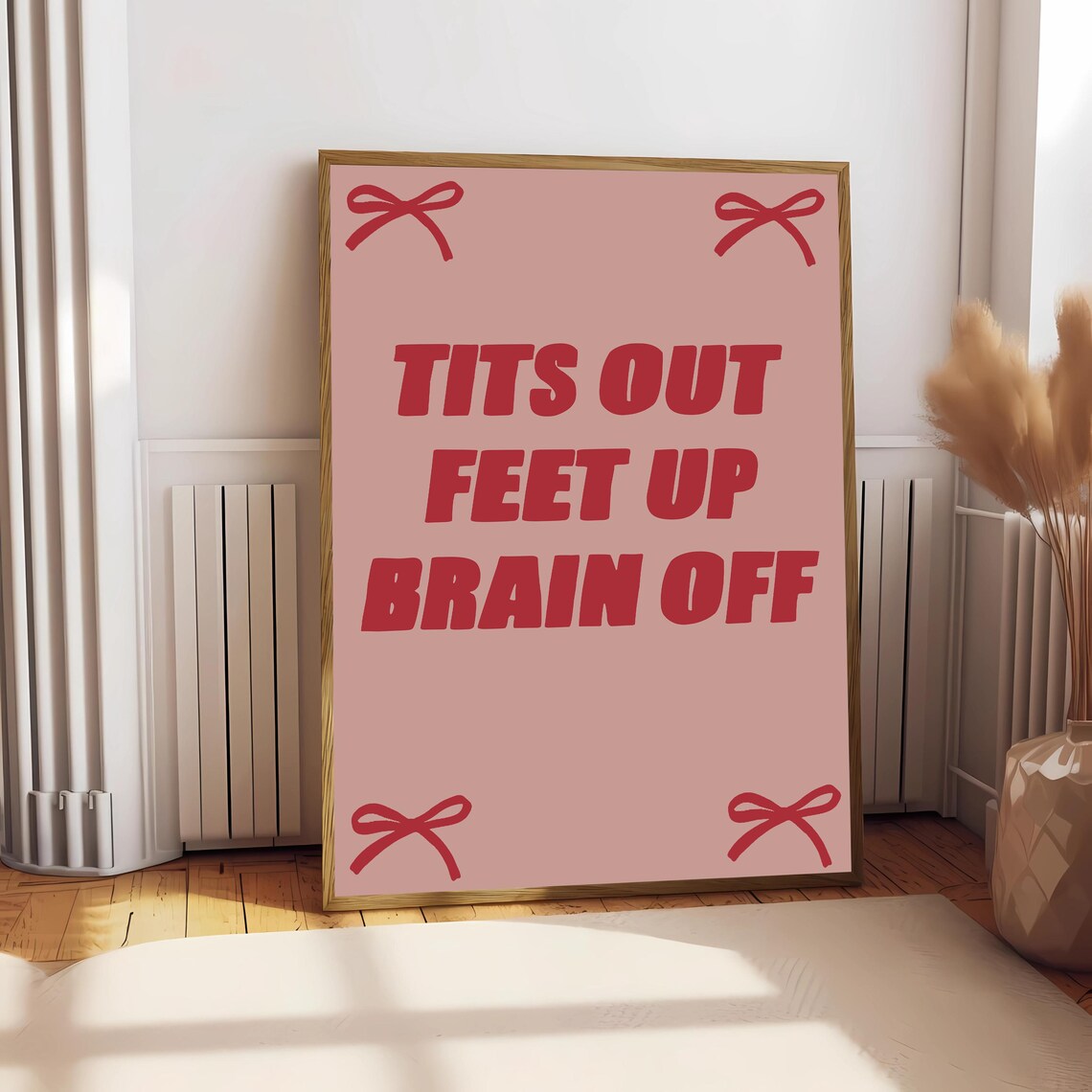 Tits Out Feet Up Brain Off, Coquette Dorm Decor - Image 2