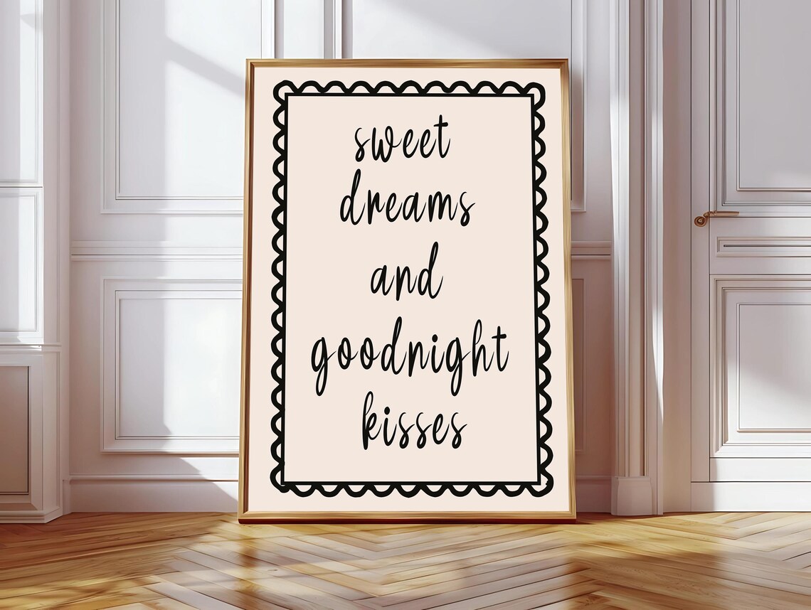 Sweet Dreams And Goodnight Kisses, Retro Poster
