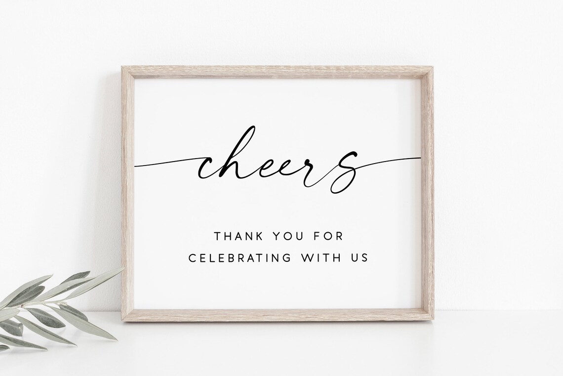 Cheers Sign Wedding Cheers Bar Art Print