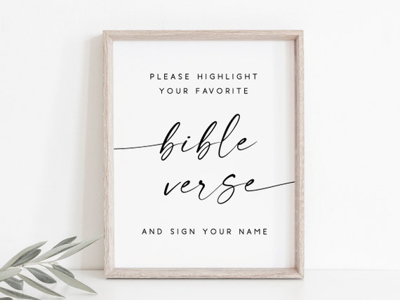 Favorite Bible Verse Wedding Scripture Sign, Art Print
