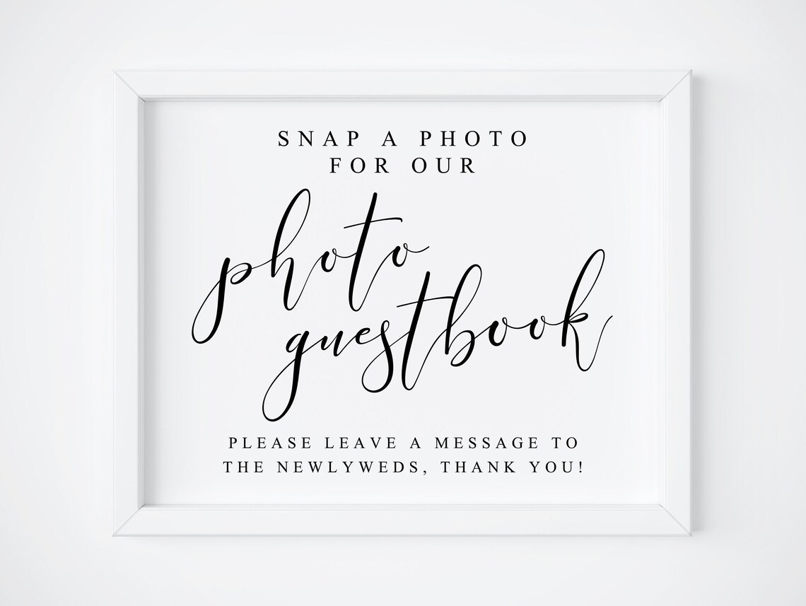 Photo Guestbook Wedding Sign, Wedding Reception Art Print