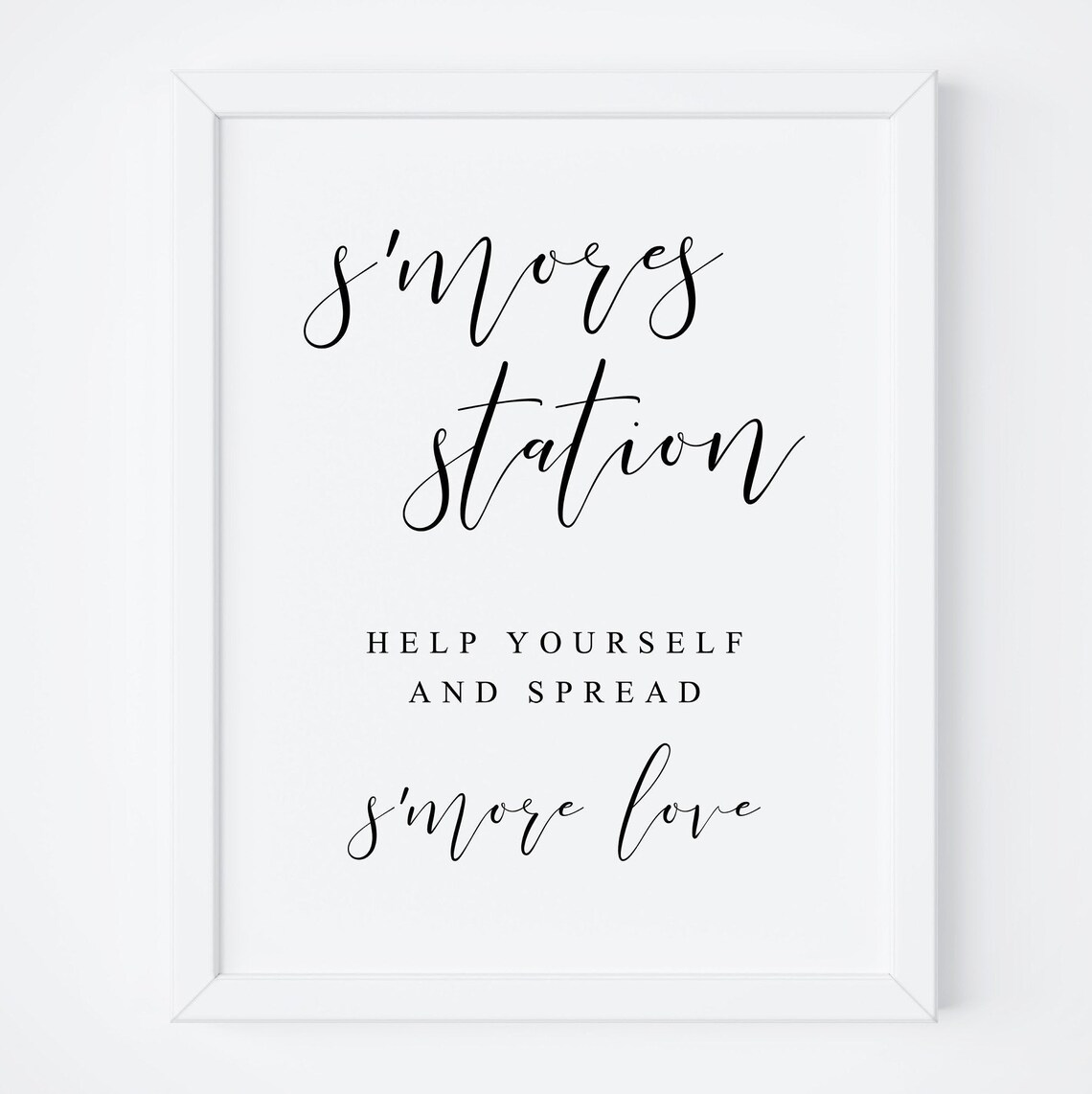 Smores Station Help Yourself and Spread Smore Love Wedding Sign Poster