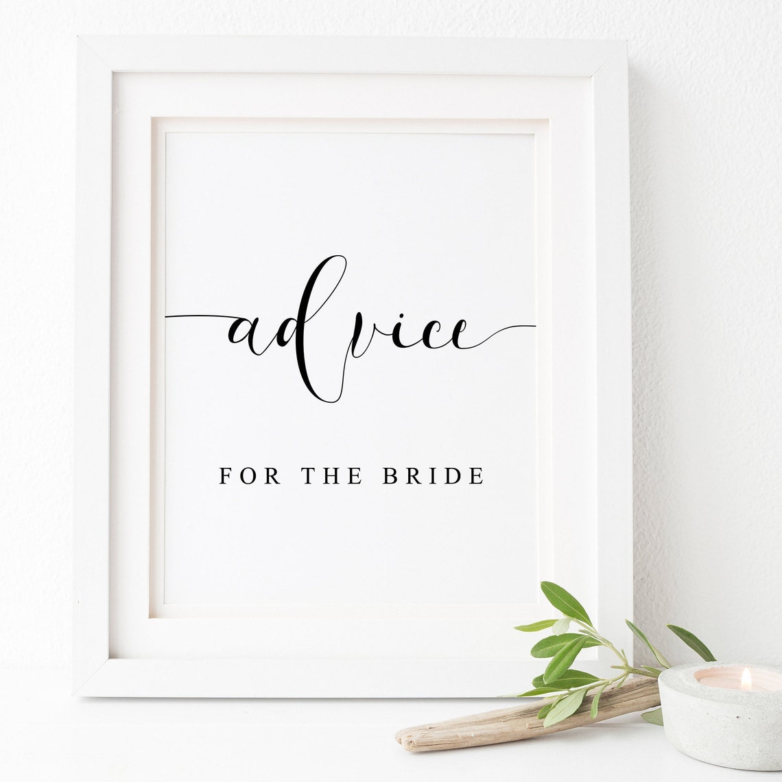 Advice for the Bride Wedding Wishes Sign Calligraphy Art Poster