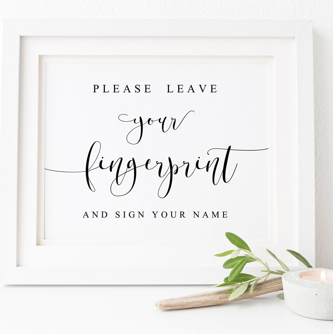 Please Leave Your Fingerprint Sign Wedding Guest Book