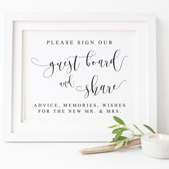 Please Sign Our Guest Board Wedding Sign Print
