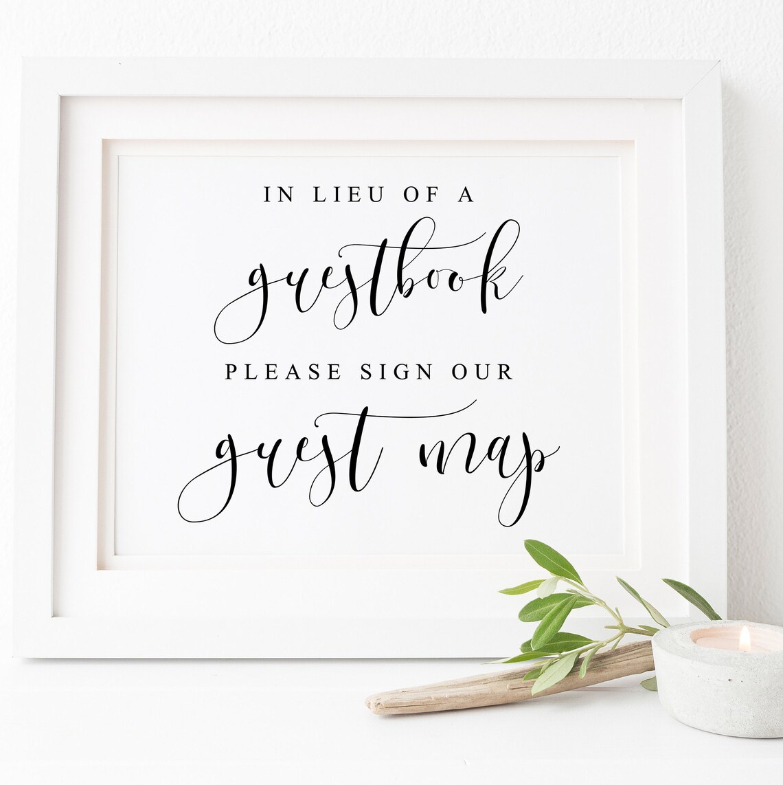 In Lieu of a Guestbook Sign Our Guest Map Wedding Sign Print