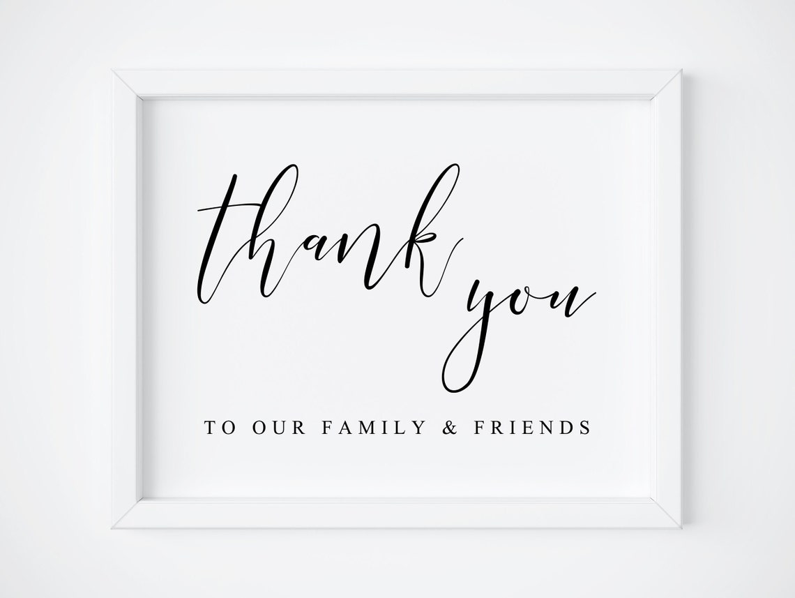 Thank You Wedding Sign Thank You Sign Wedding Sign Thank You To Our Family Sign Wedding Wedding Signs Wedding Decor