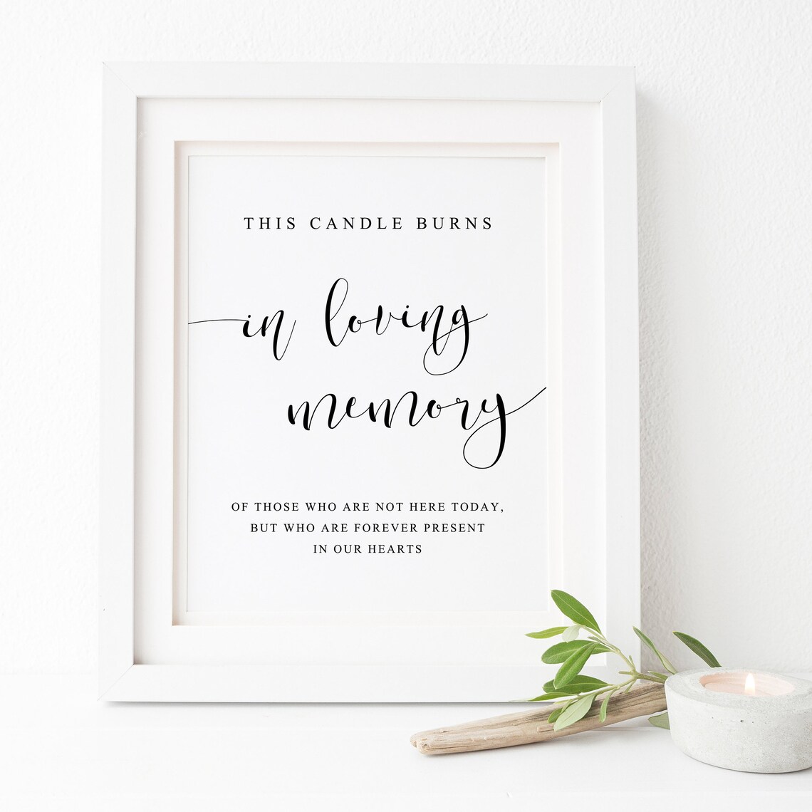 In Loving Memory Candle Wedding Memorial Sign