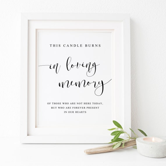 In Loving Memory Candle Wedding Memorial Sign