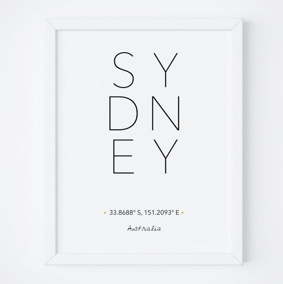 Sydney Scandinavian Typography Travel Poster