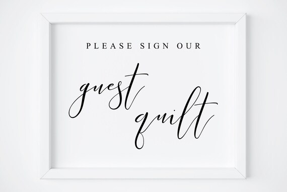 Guest Quilt Wedding Guestbook Sign Art Print