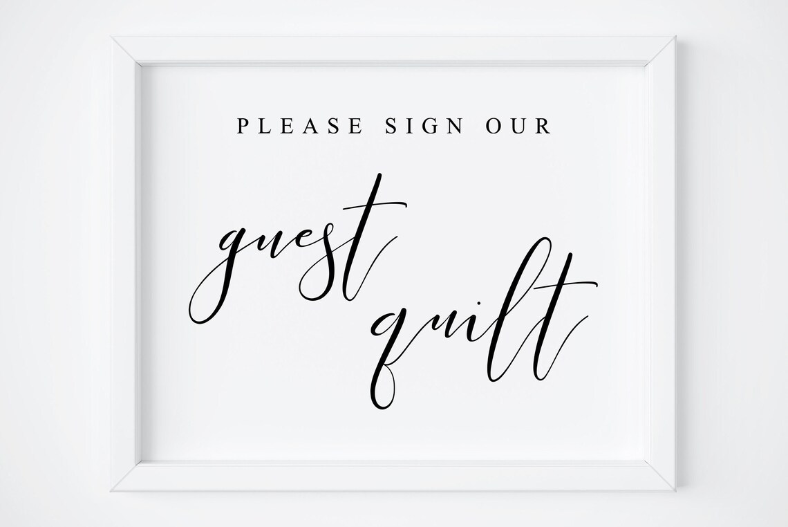 Guest Quilt Wedding Guestbook Sign Art Print