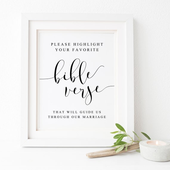 Favorite Bible Verse Sign, Wedding Scripture Art Print