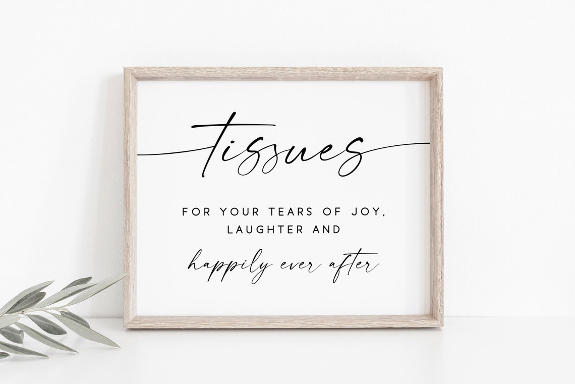 Tissues For Your Happy Tears Wedding Day Sign Minimalist Poster
