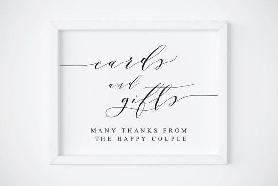 Cards And Gifts Wedding Reception Sign, Poster Print