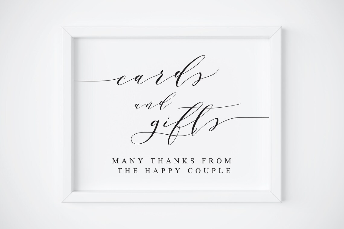 Cards And Gifts Wedding Reception Sign, Poster Print