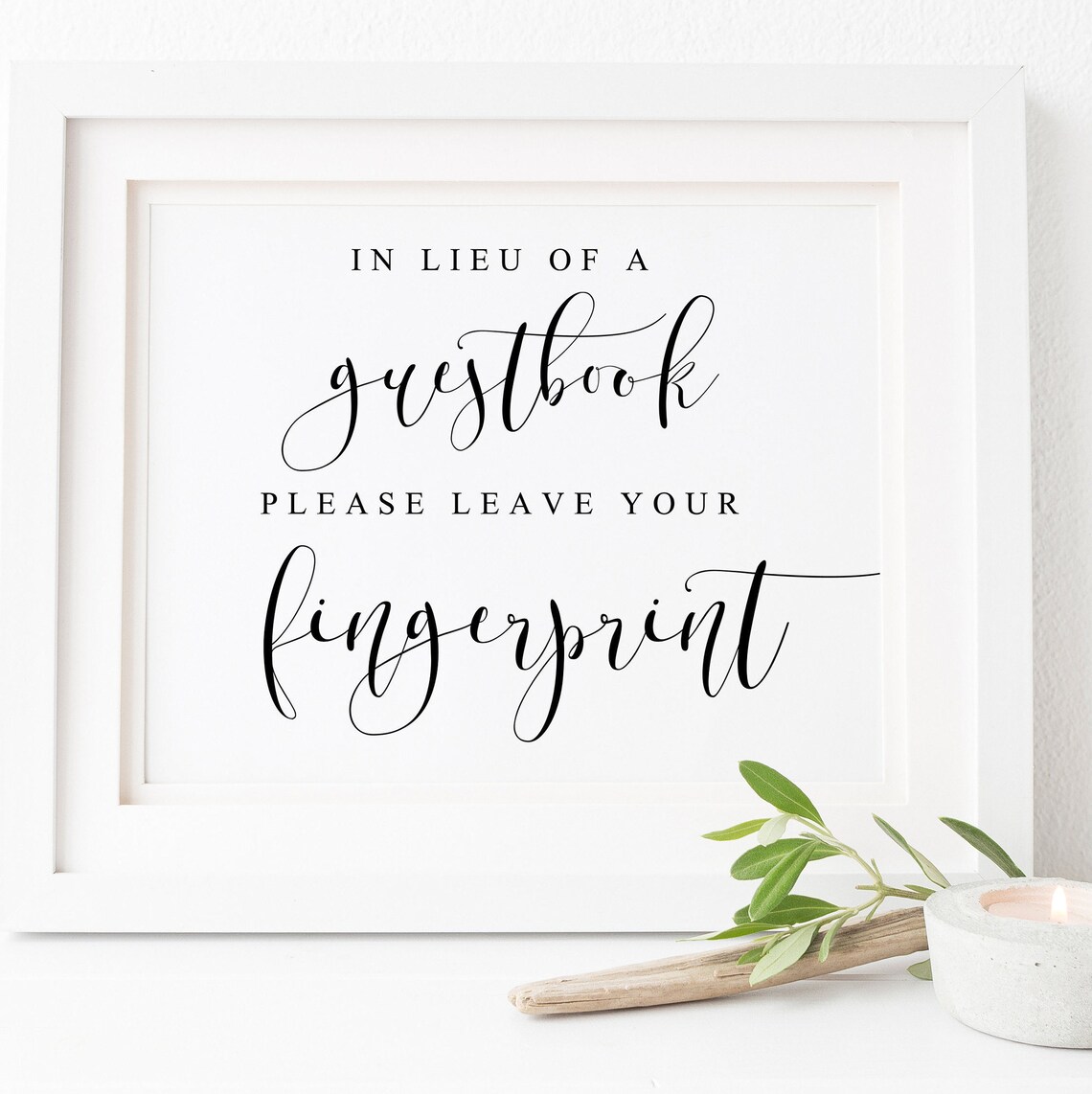 Please Leave Your Fingerprint Guestbook Sign Art Print