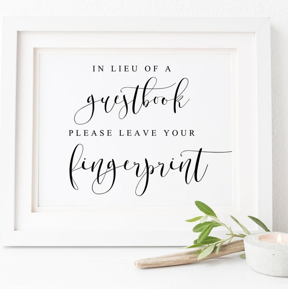 Please Leave Your Fingerprint Guestbook Sign Art Print