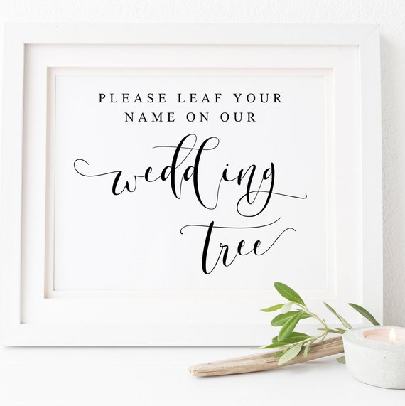 Wedding Tree Fingerprint Guest Book Sign Art Print