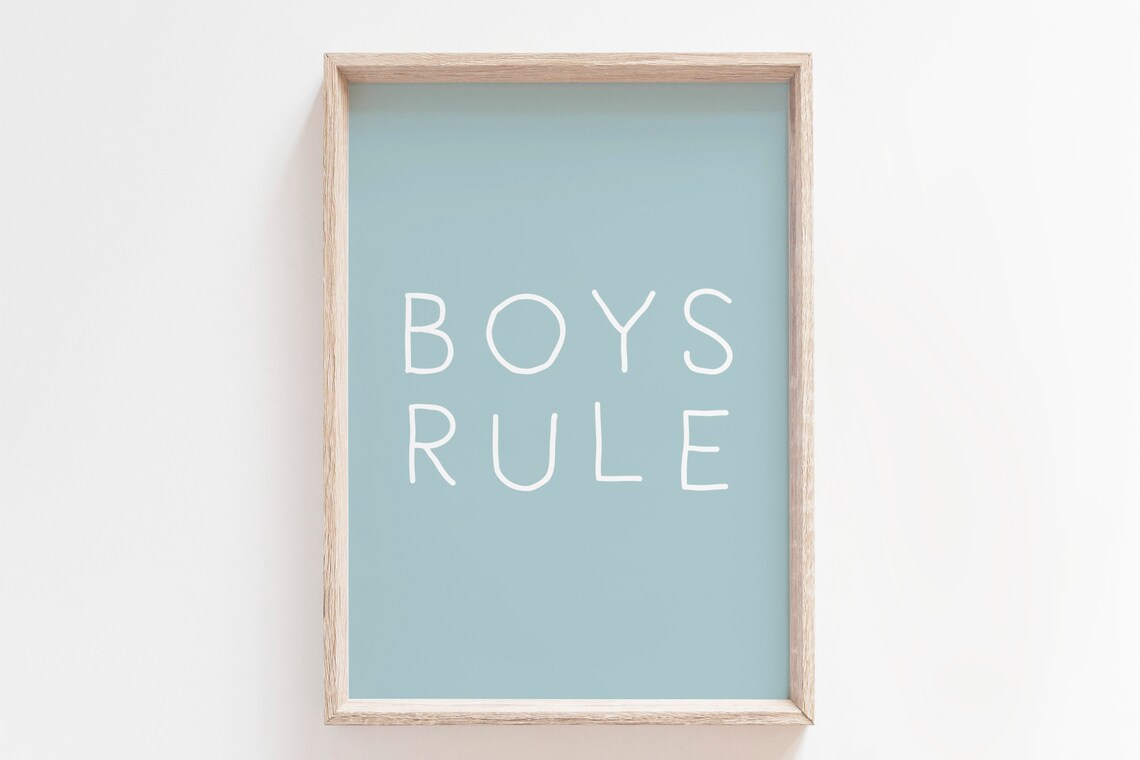 Boys Rule Poster, Boys Room Nursery Decor