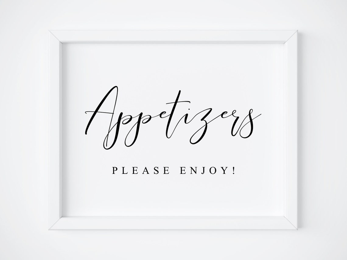 Appetizers Please Enjoy Wedding Cocktail Hour Food Sign Poster