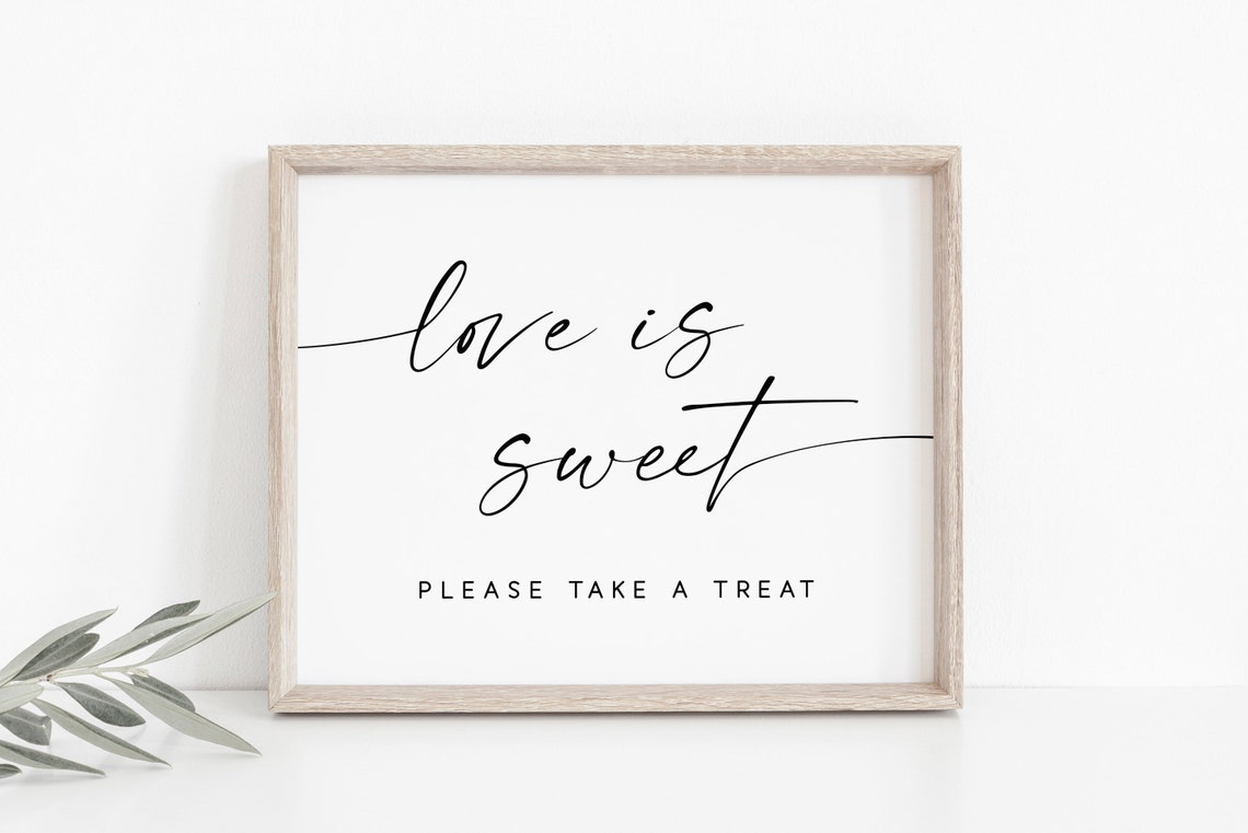 Love Is Sweet Please Take A Treat Wedding Candy Sign Poster Decor