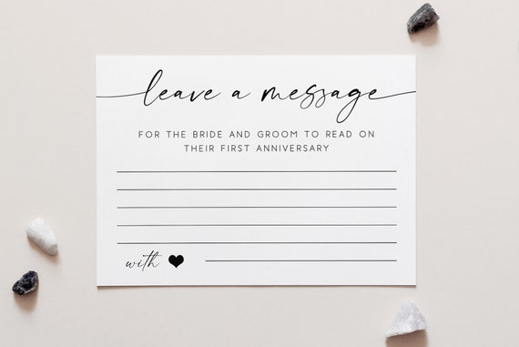 Leave a Message Anniversary Sign Advice Card Print