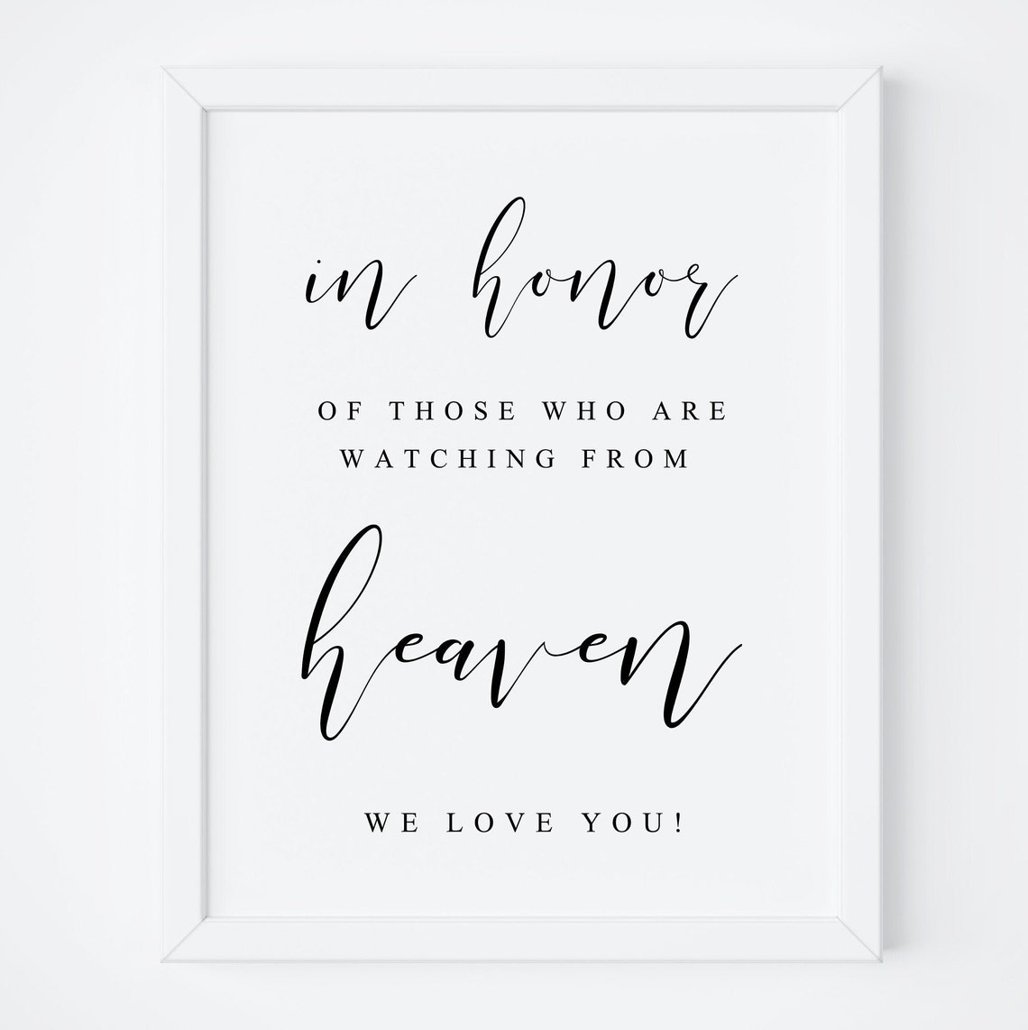 In Honor of Those Watching From Heaven Memorial Sign Modern Print