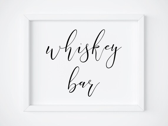 Whiskey Bar Wedding Sign, Alcohol Bar Art Print