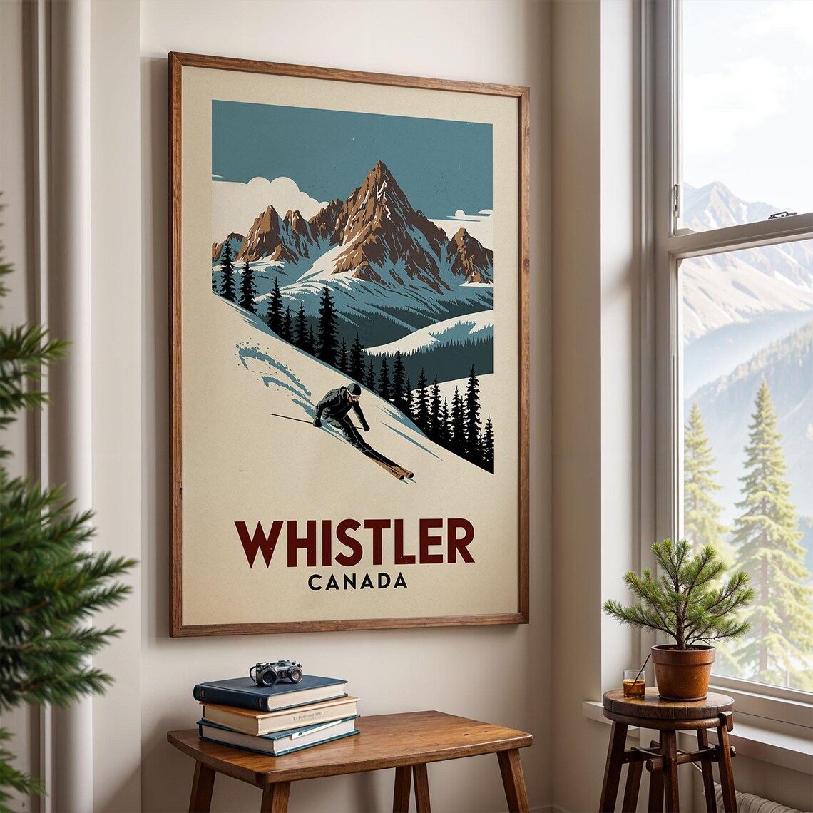 Whistler British Columbia Ski Poster, Vintage Chalet