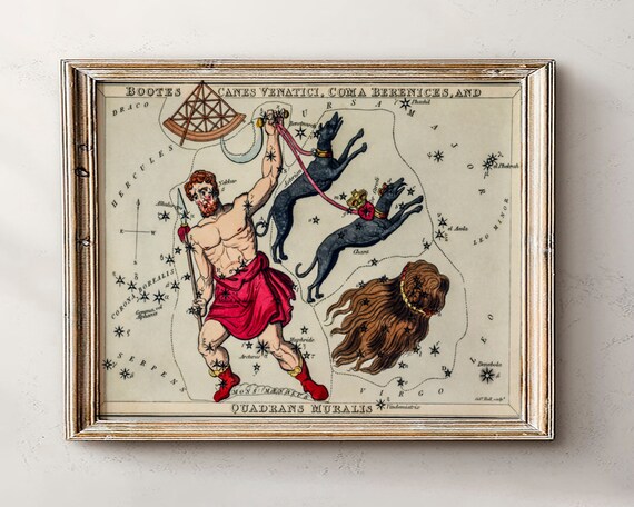 Astrology Mapgift For Astrologyzodiac Giftsvintage Zodiac Posterantique Map Printvintage Printcelestial Home Decordark Academia