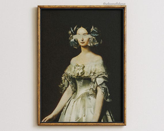 Abstract Vintage Female Portrait Art Print Modern Wall Decor Pop Painting Poster