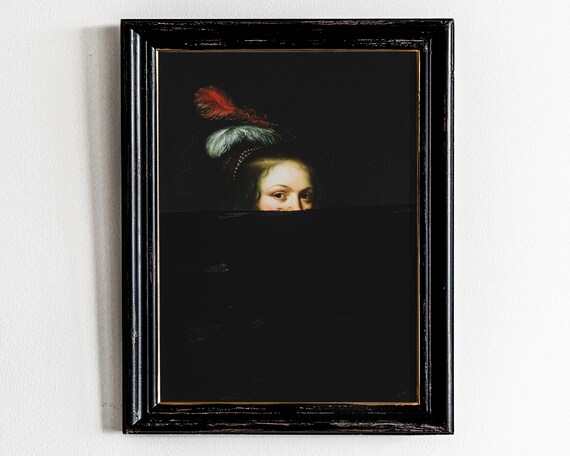 Moody Portrait Dark Academia Decor Altered Art Woman Victorian Wall Print